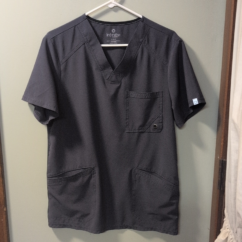 Infinity Women's Gray Scrub Top